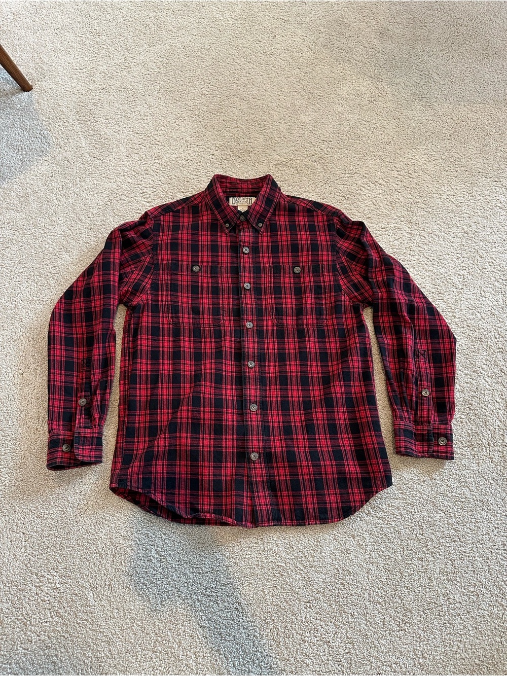 Duluth Trading Red & Black Plaid Free Swinging Flannel